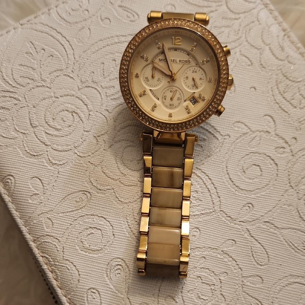 Michael Kors Gold and Cream Women's Watch